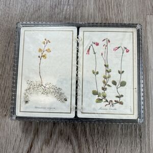 Stancraft Playing Cards Floral Pattern Plastic Coated Double Deck w/ Plastic Box